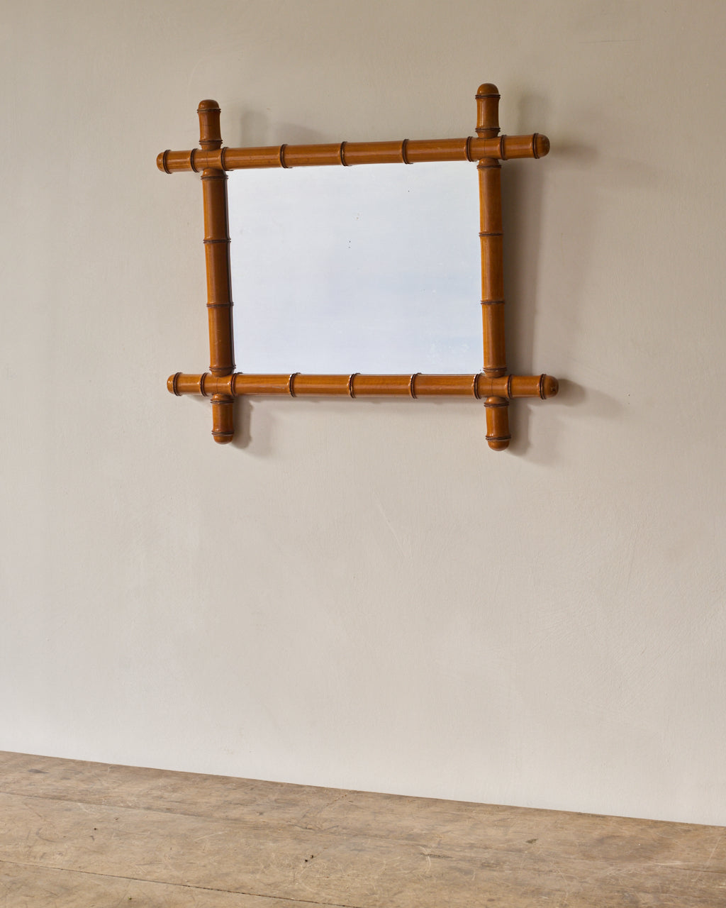 Horizontal Faux Bamboo Mirror