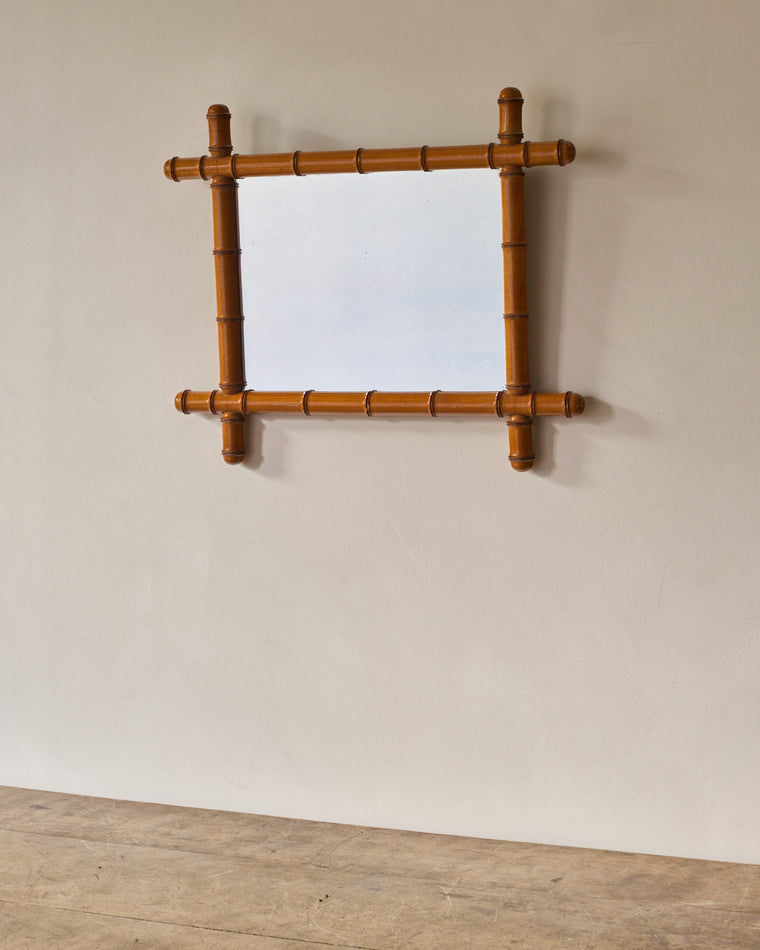 Horizontal Faux Bamboo Mirror