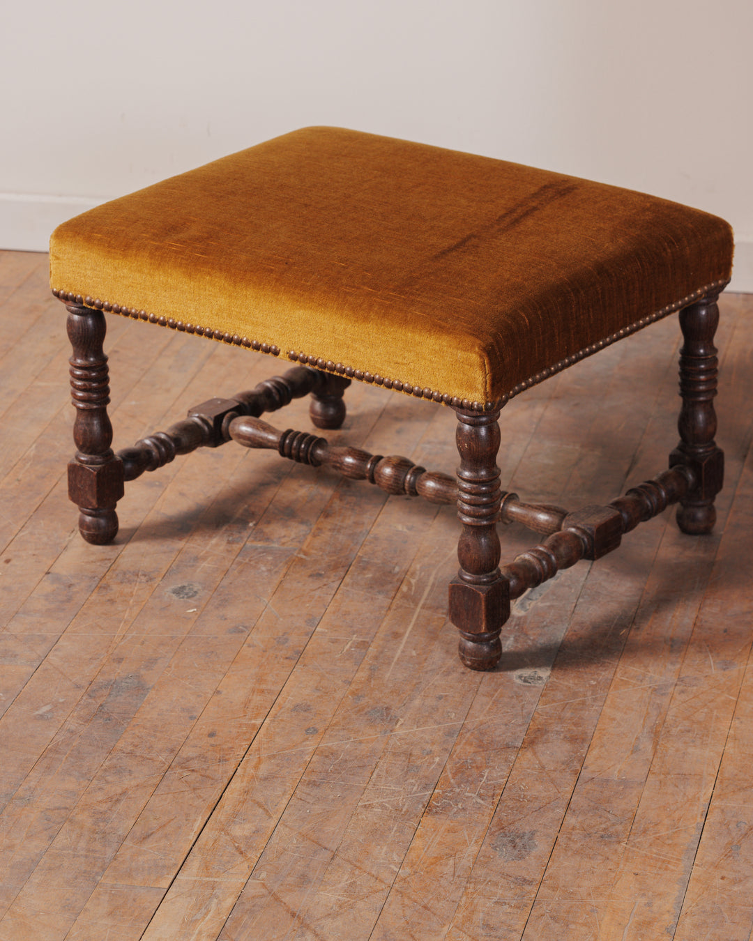 Mustard Velvet Foot Stool
