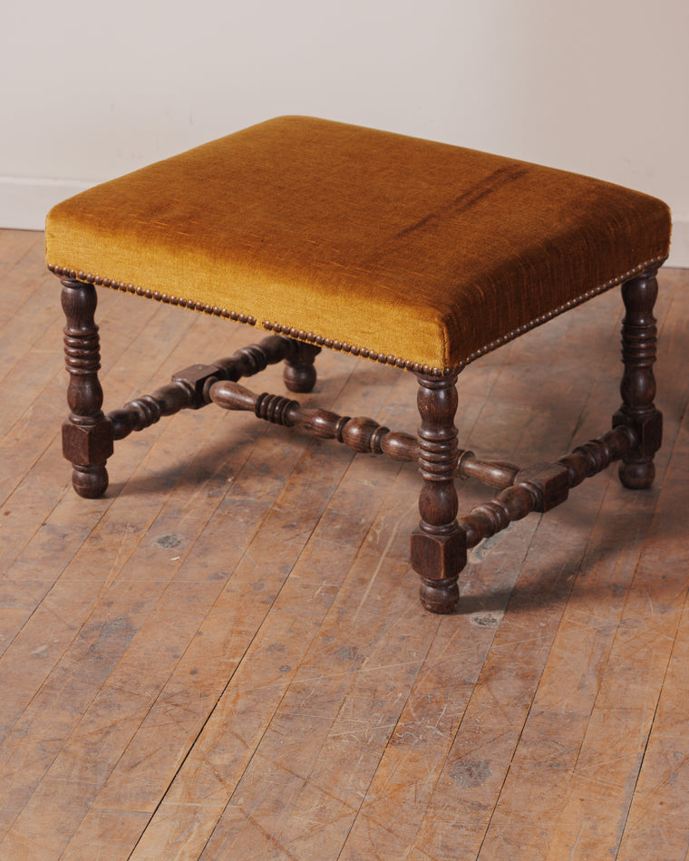 Mustard Velvet Foot Stool