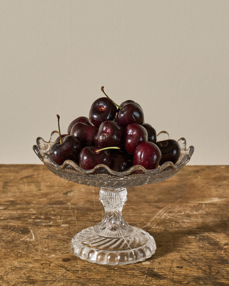 Vintage Glass Pedestal Dish