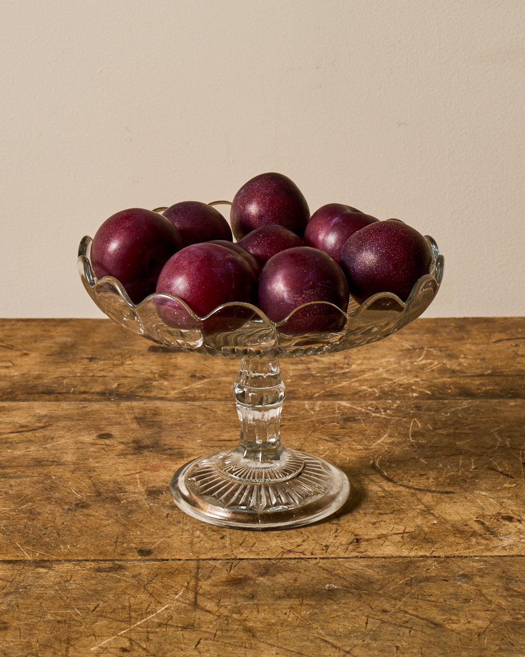 Vintage Glass Pedestal Dish- II