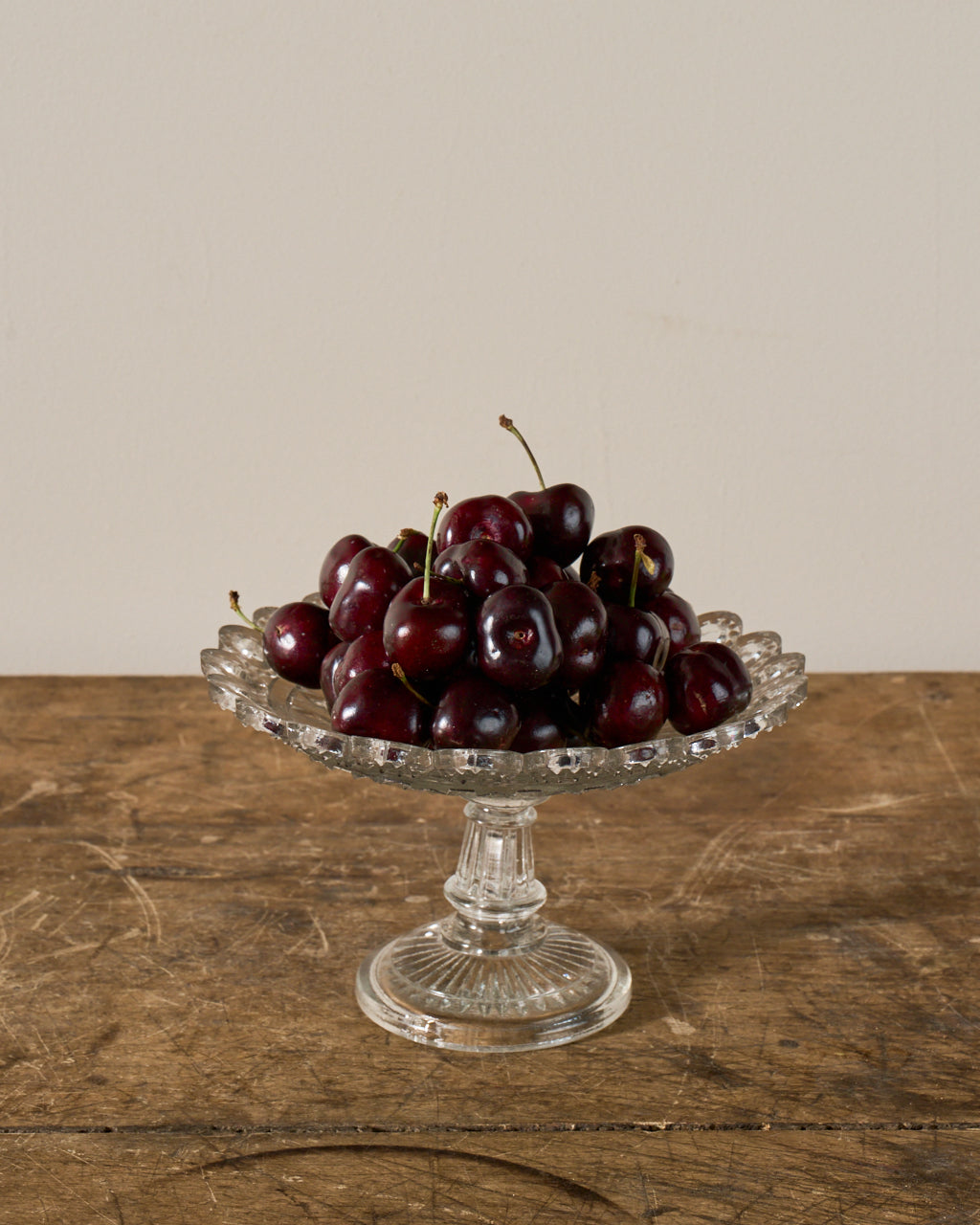 Vintage Glass Pedestal Dish - II