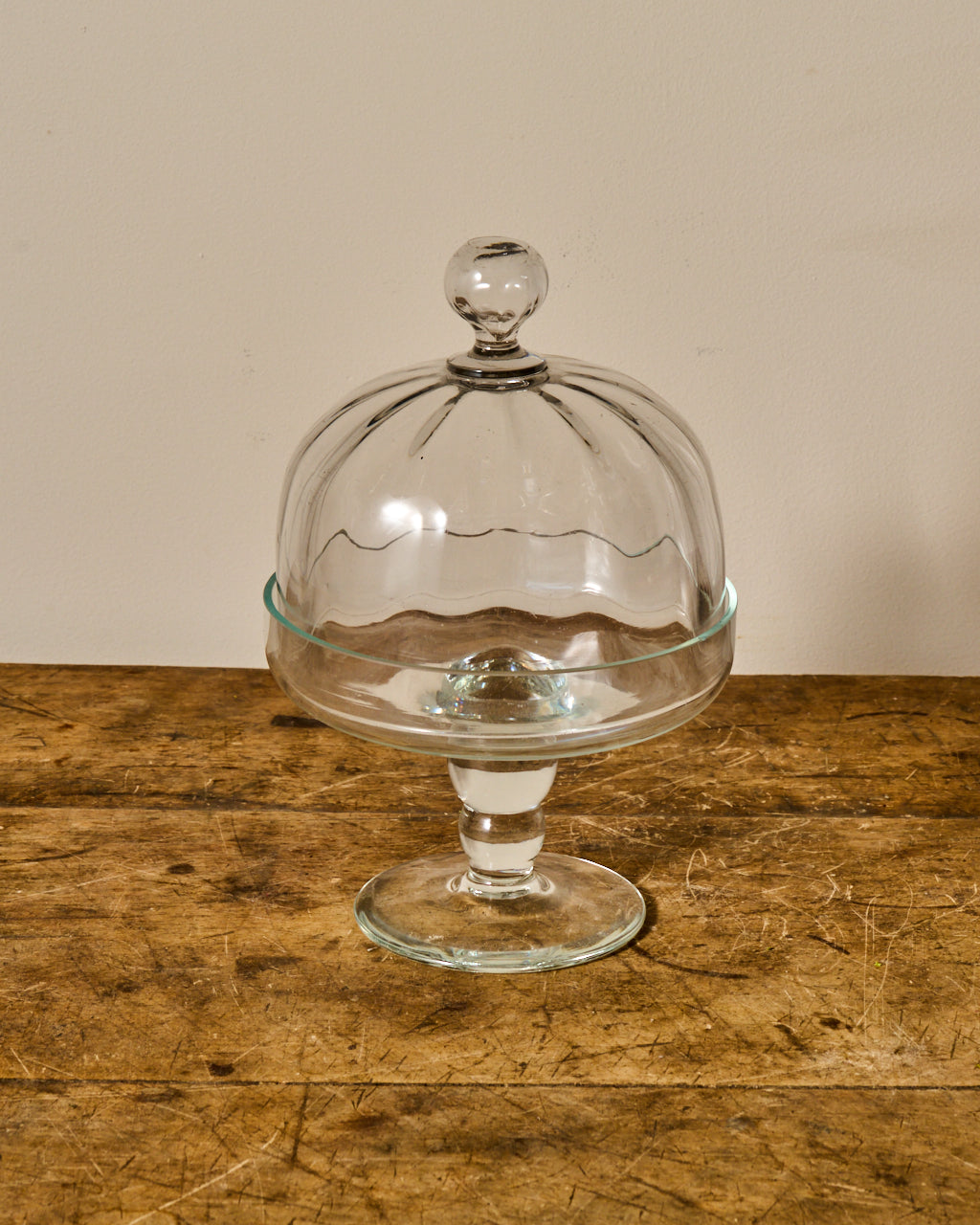 Vintage Glass Pedestal Set