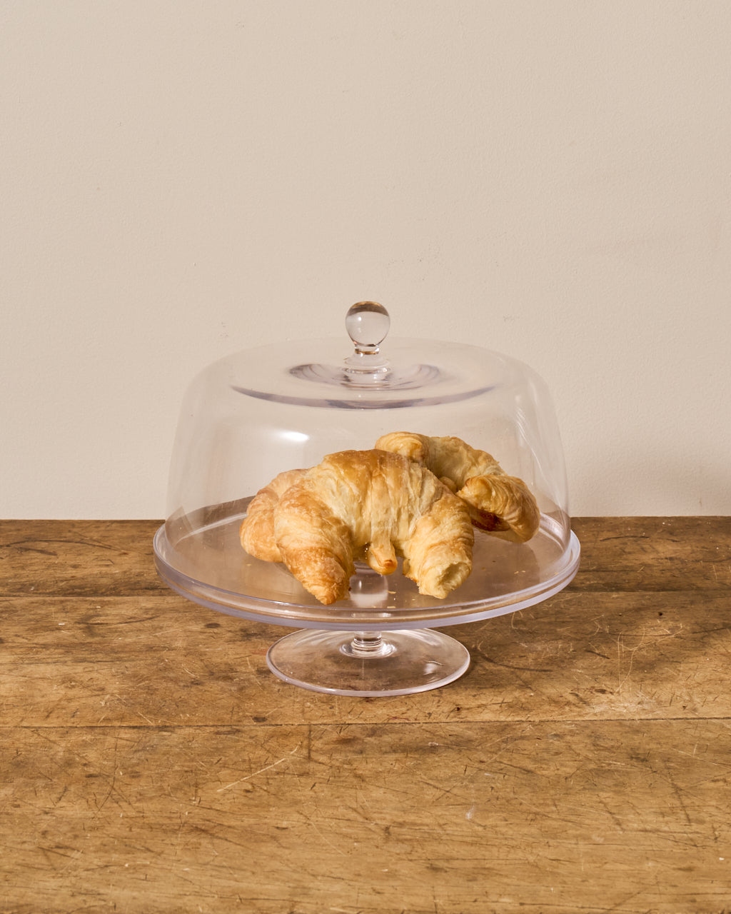 Vintage Glass Pedestal Dish with Cloche