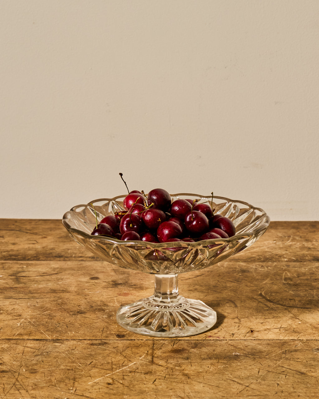 Vintage Glass Pedestal Dish - II