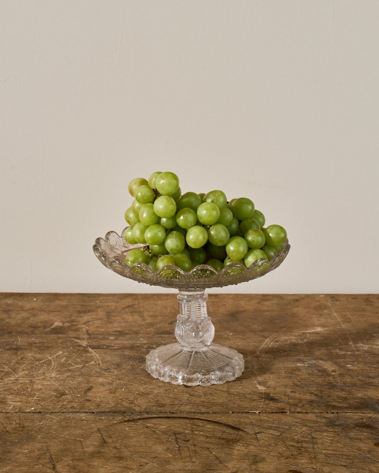 Vintage Glass Pedestal Dish - III