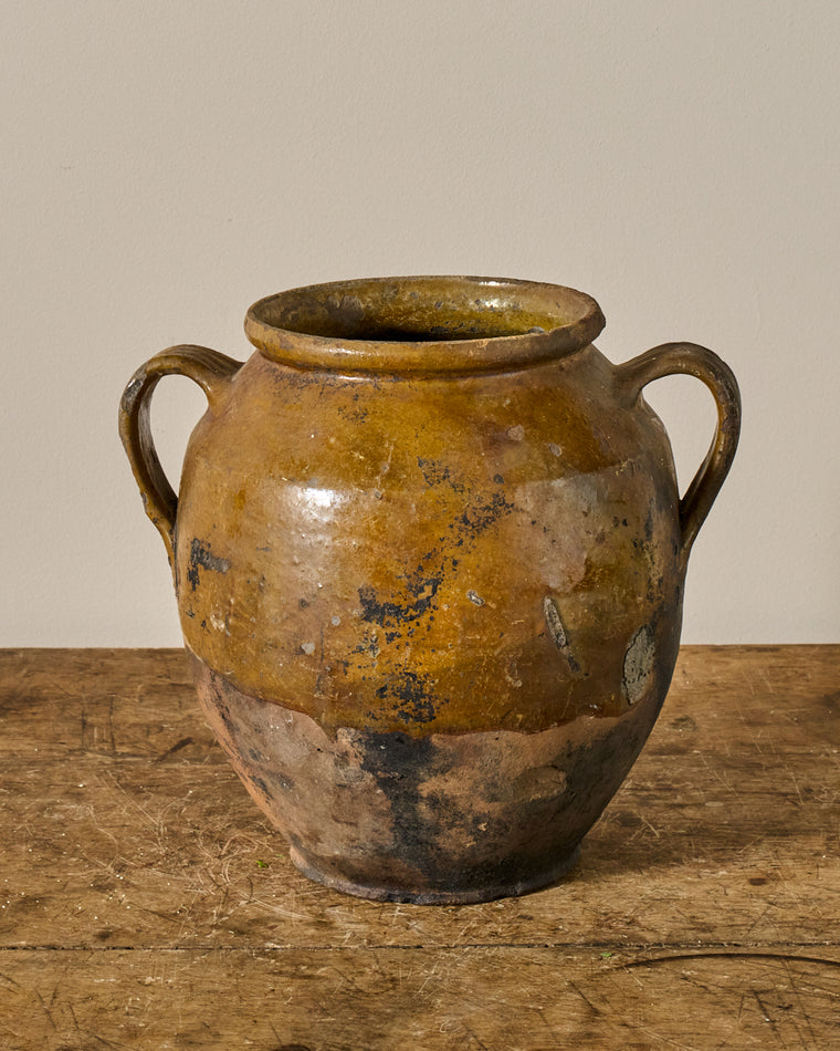 Brown Yellow Confit Pot