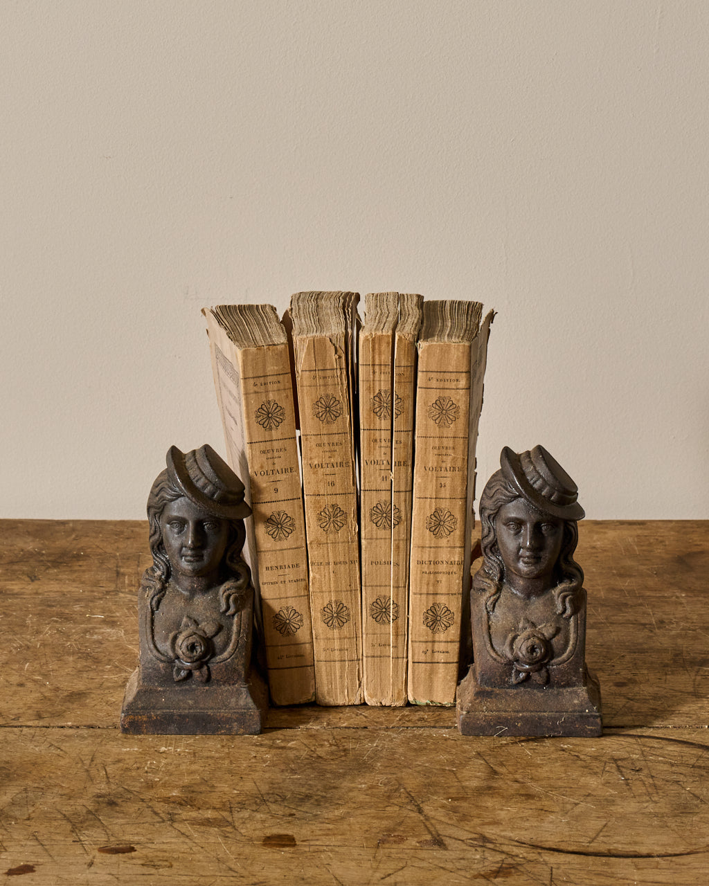 Fireplace Cast Iron Bookends - Mademoiselle