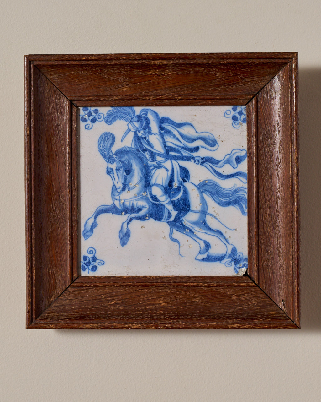 17th c. Framed Delft Tile