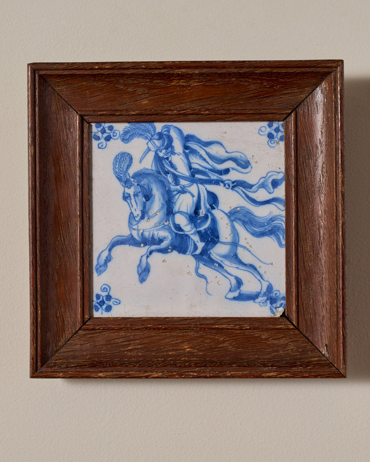 17th c. Framed Delft Tile