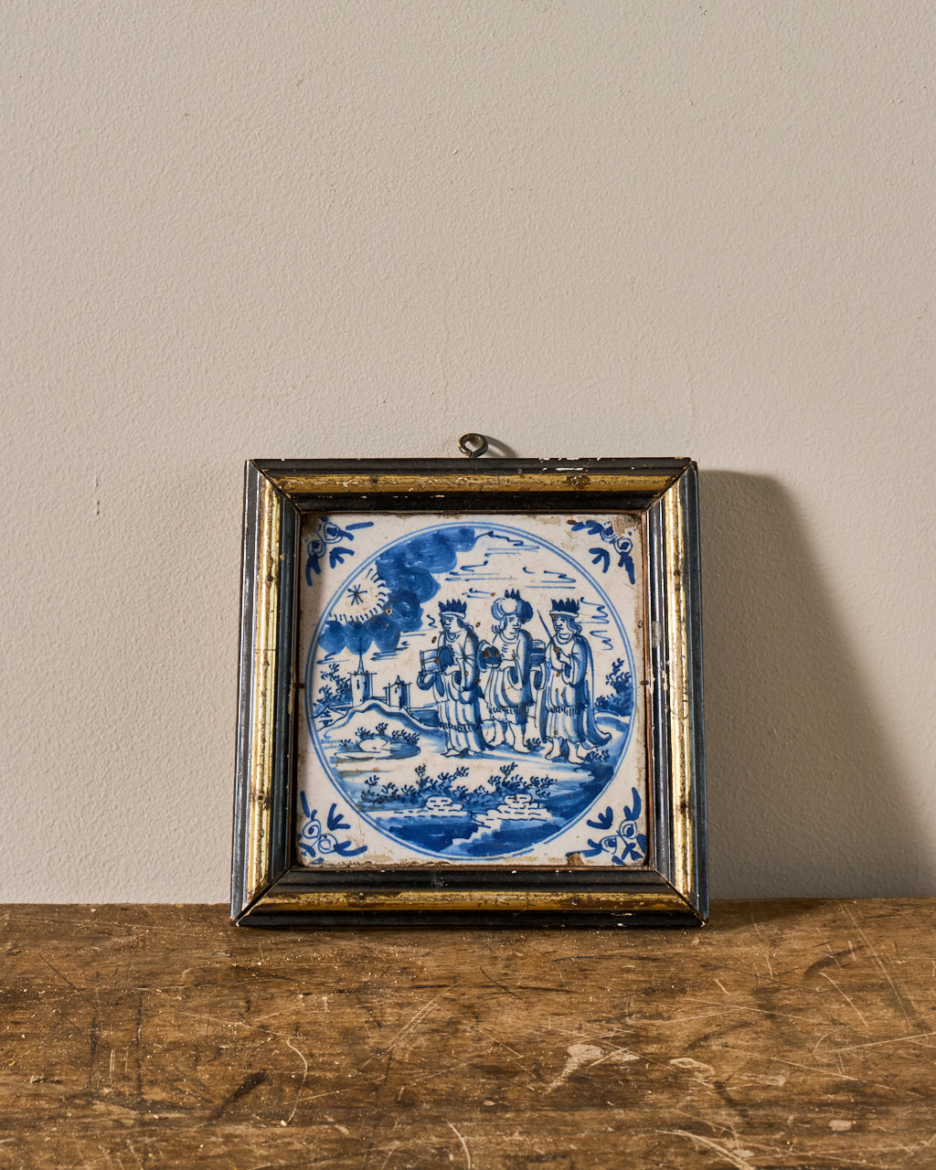 17th c. Framed Delft Tile