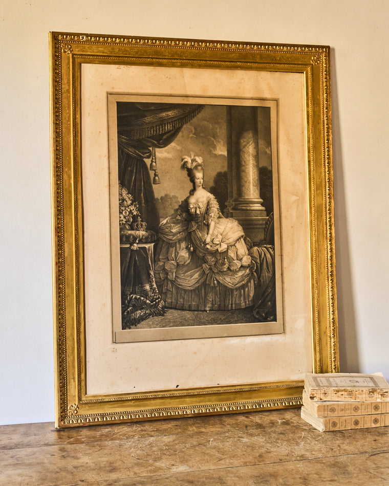 Framed Engraving of Marie Antoinette