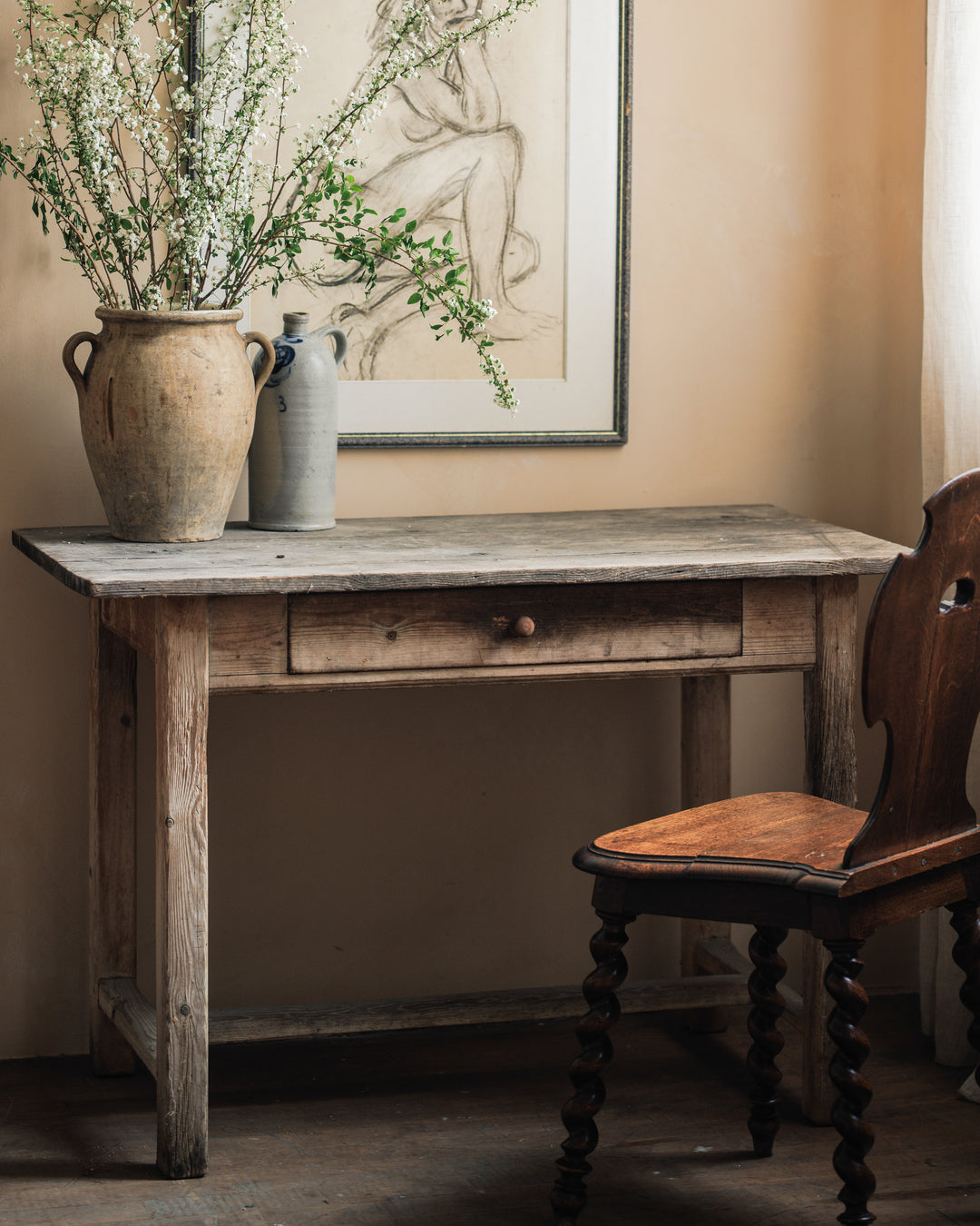 19th c. Oak Desk