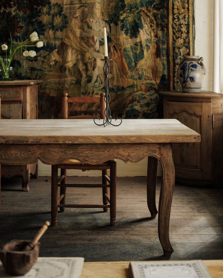 Scalloped Oak Farm Table