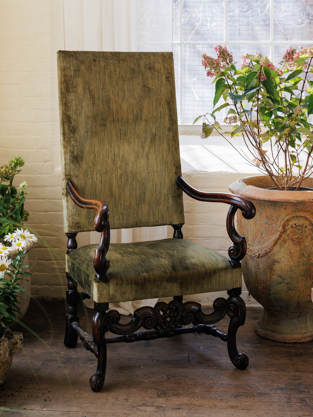 Tall Green Velvet Chair