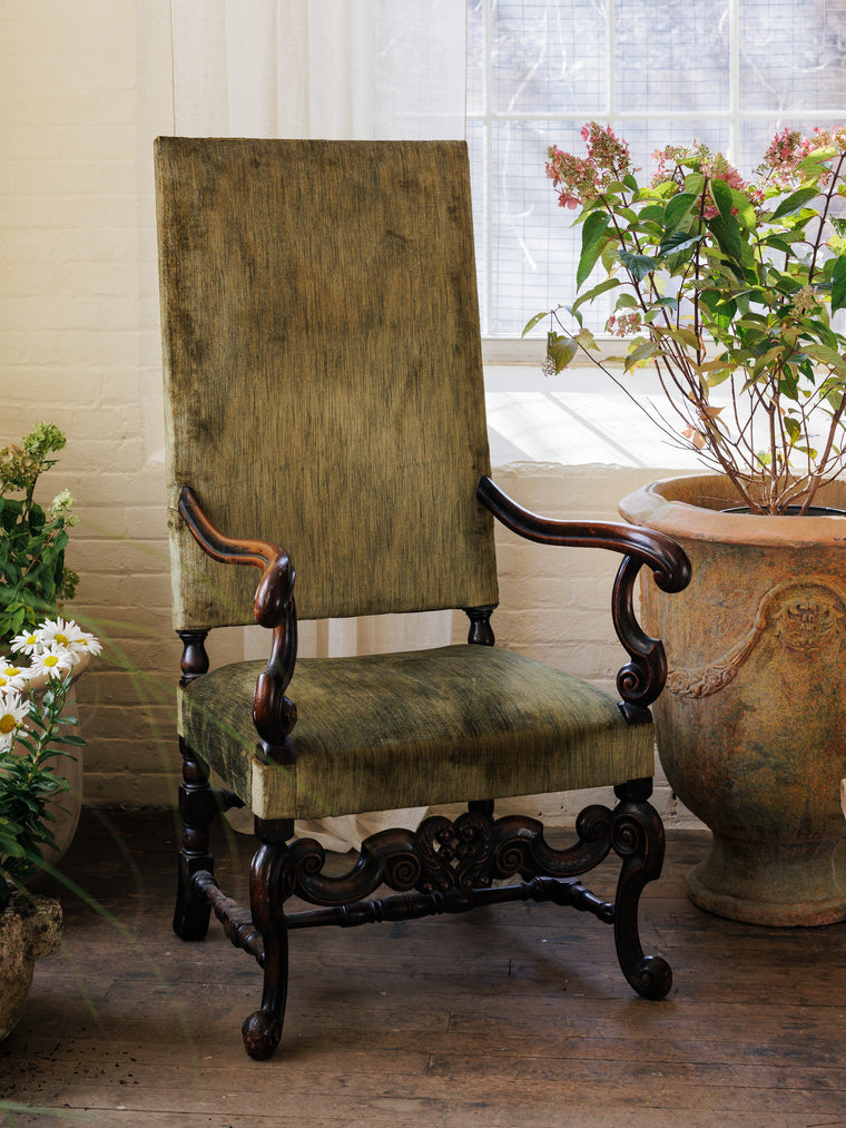 Tall Green Velvet Chair