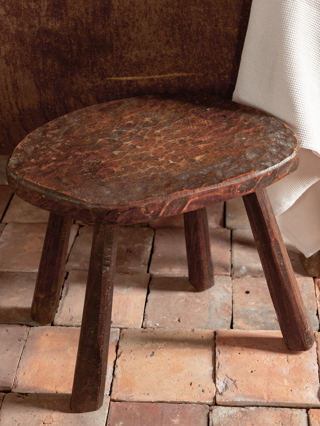Le Brutalist Wood Stool