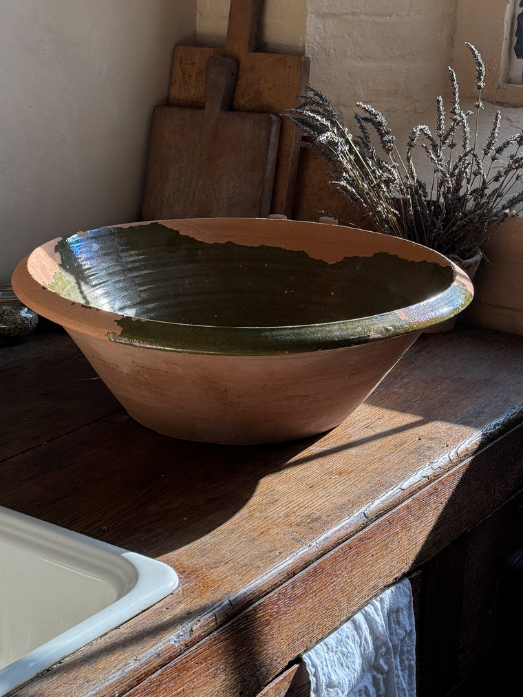 Terracotta Bowl, Green Glaze