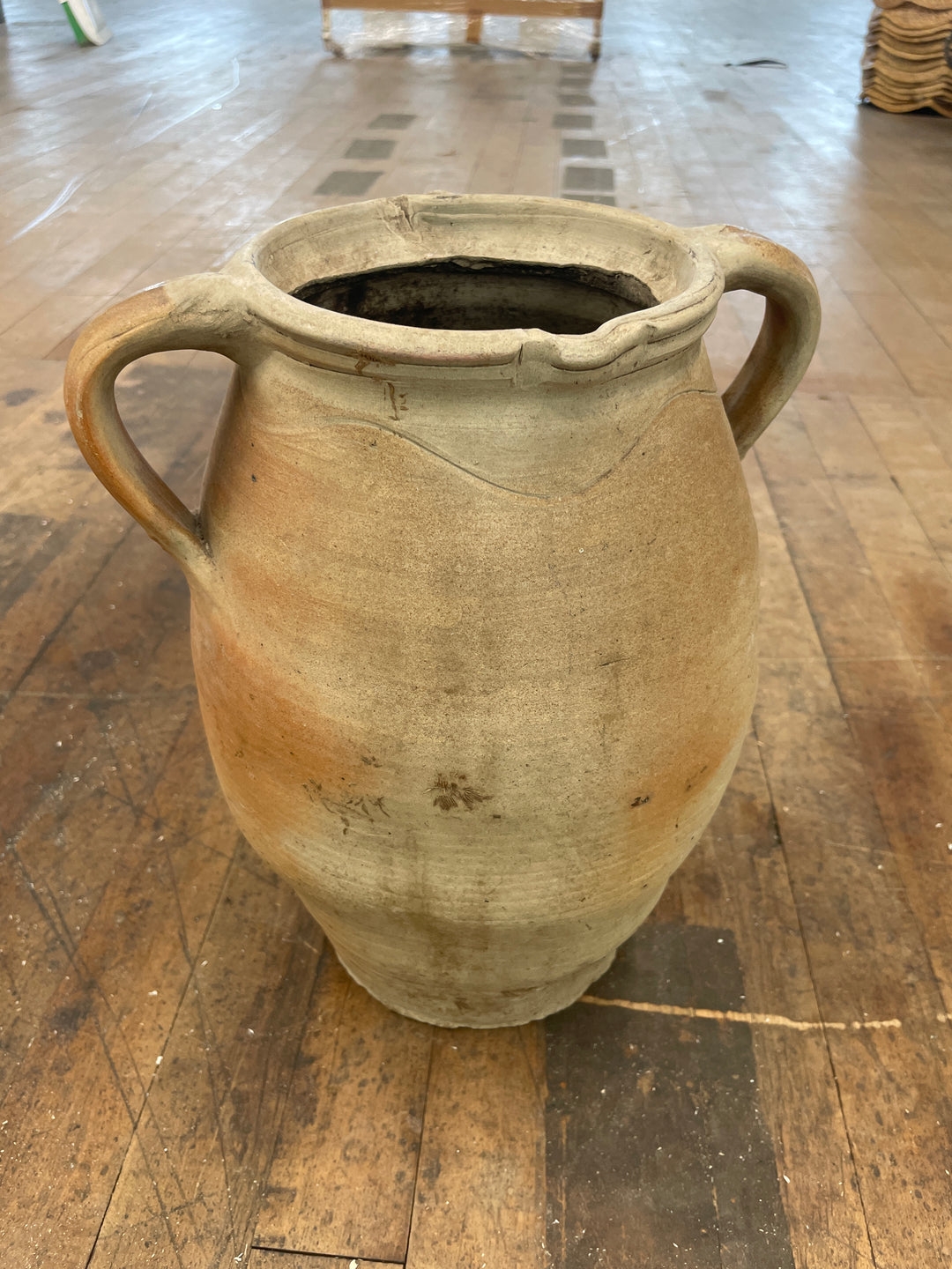 French Stoneware Wide Vase