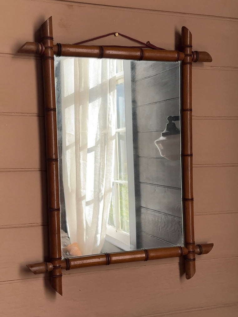 French Faux Bamboo Mirror
