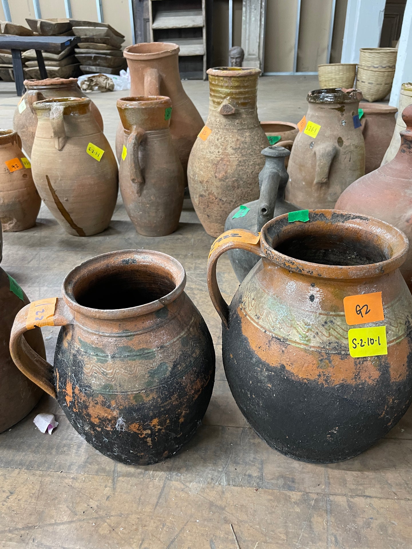 Hungarian Patina Terracotta Striped Pot