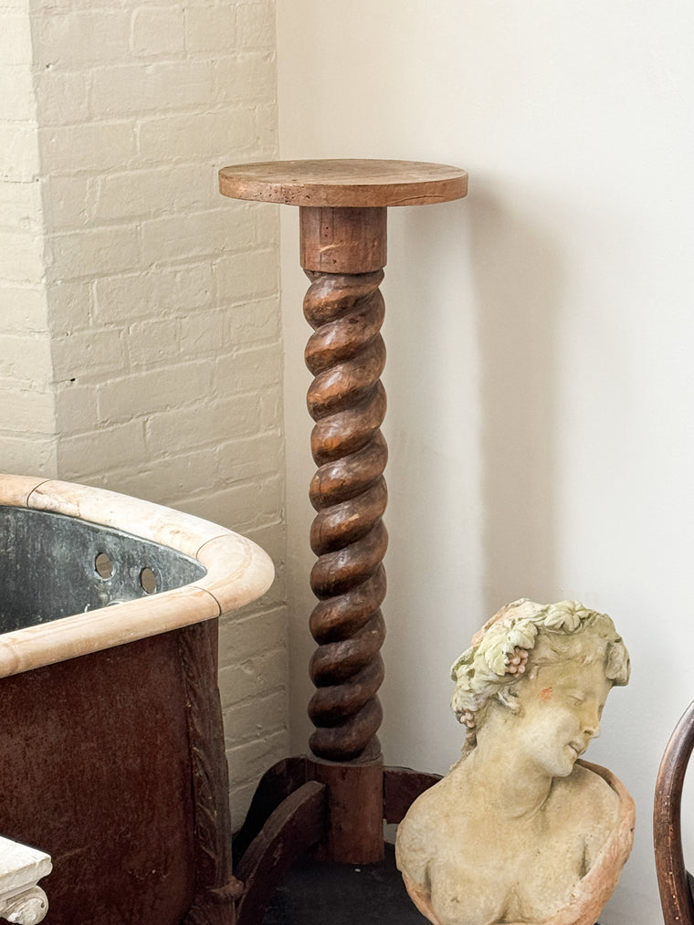 Barley Twist Walnut Pedestal