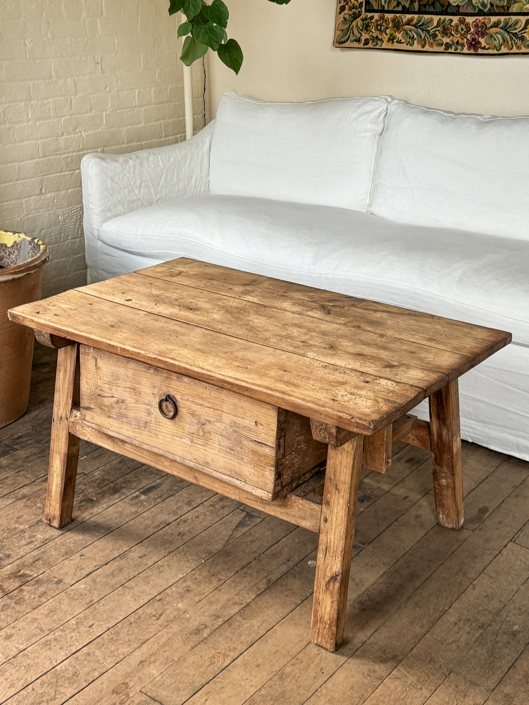 French Alps Coffee Table with Drawer