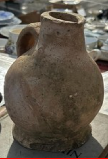 18th century terra cotta jug, one handle