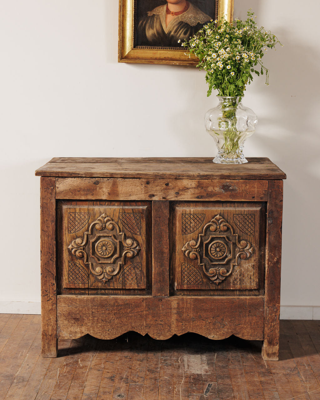 19th. c Carved Chest