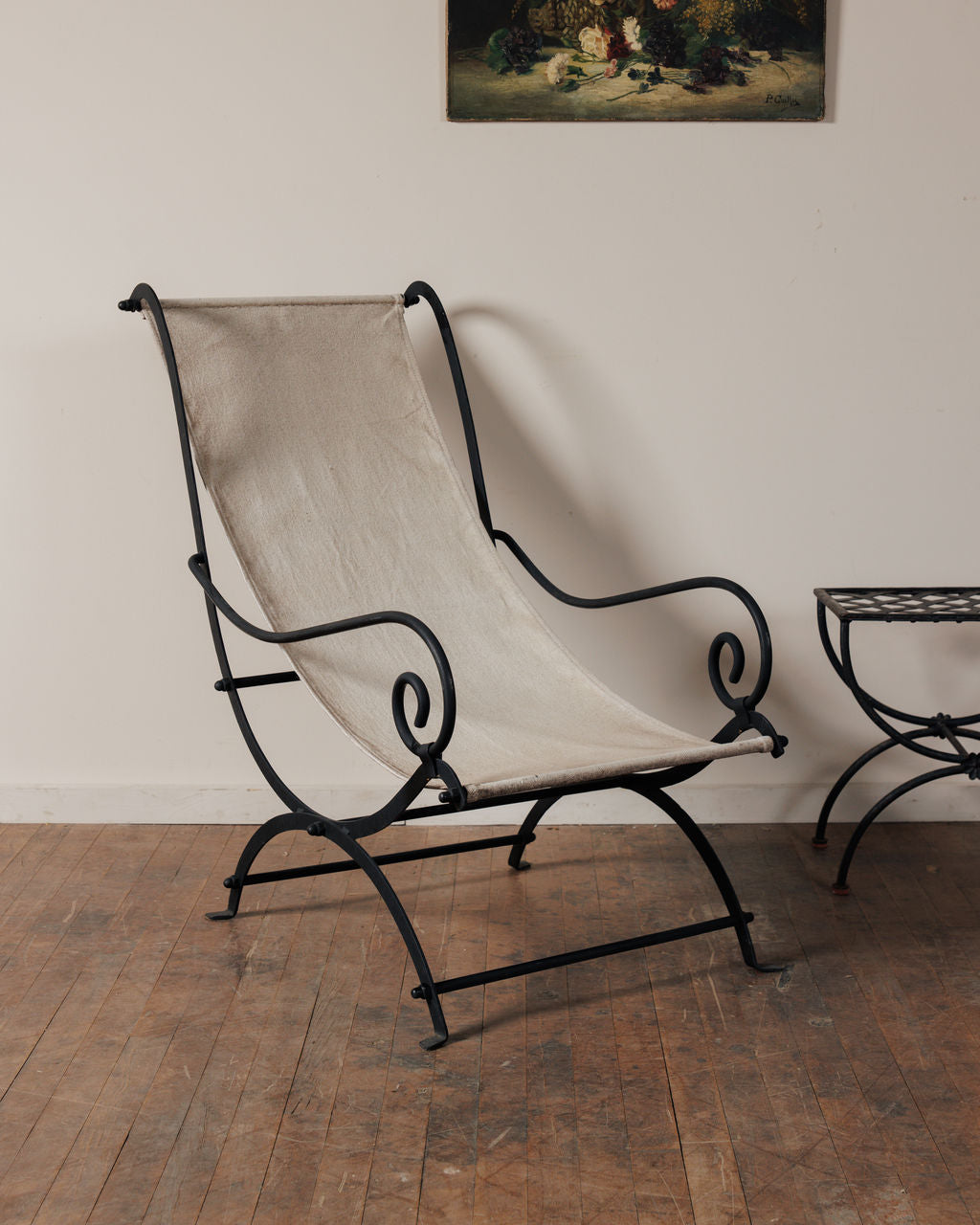 Vintage French Garden Lounge Chair