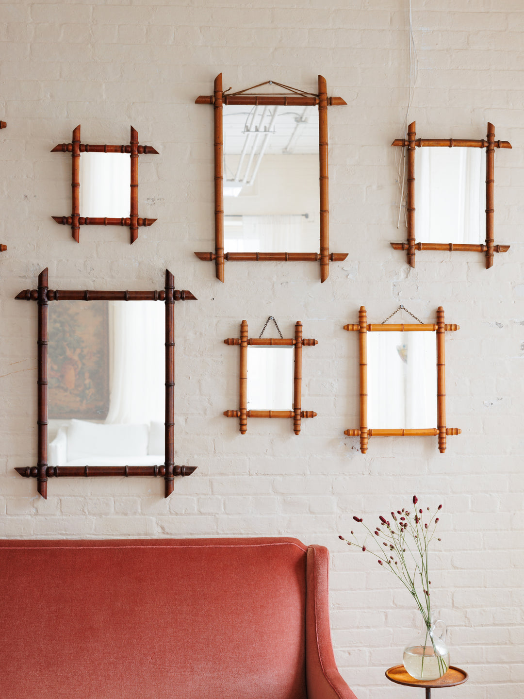 Faux Bamboo Mirror - Vertical