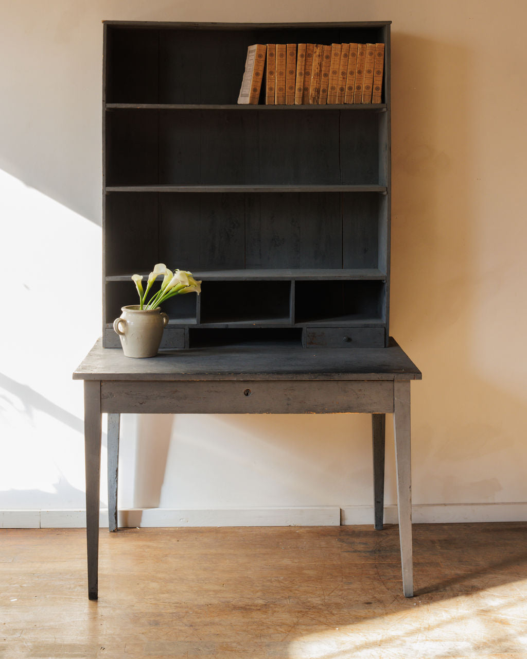 French Blue Desk with Hutch