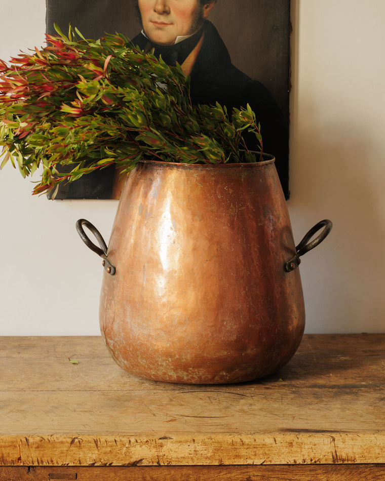Antique Copper Cauldron