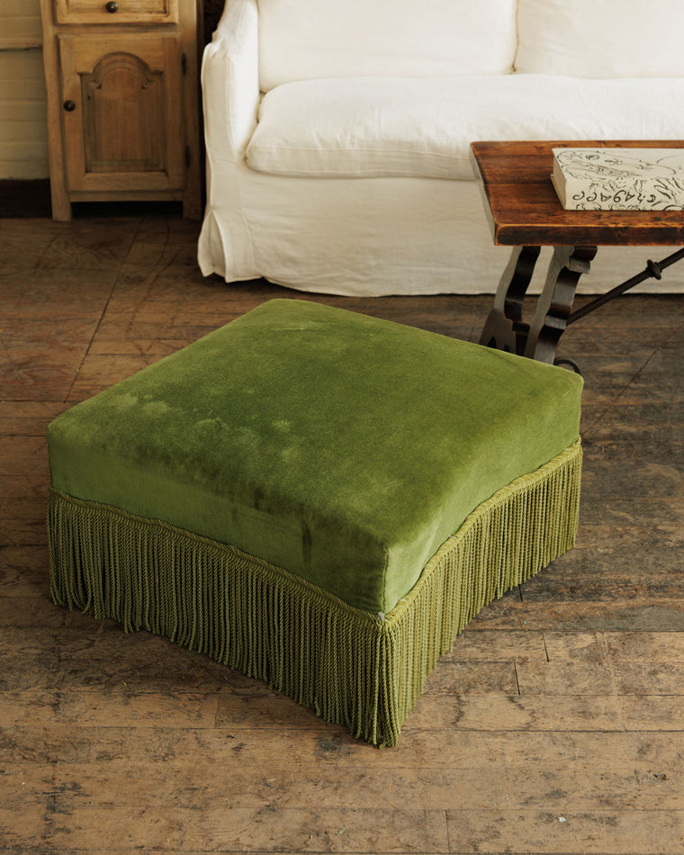 Curve Green Velvet Ottoman