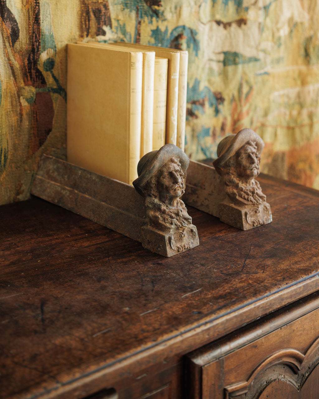 Fireplace Cast Iron Bookends - Captain