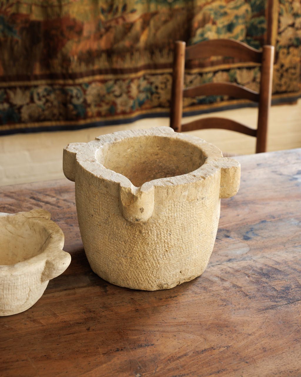 Rare French Antique Stone Mortar