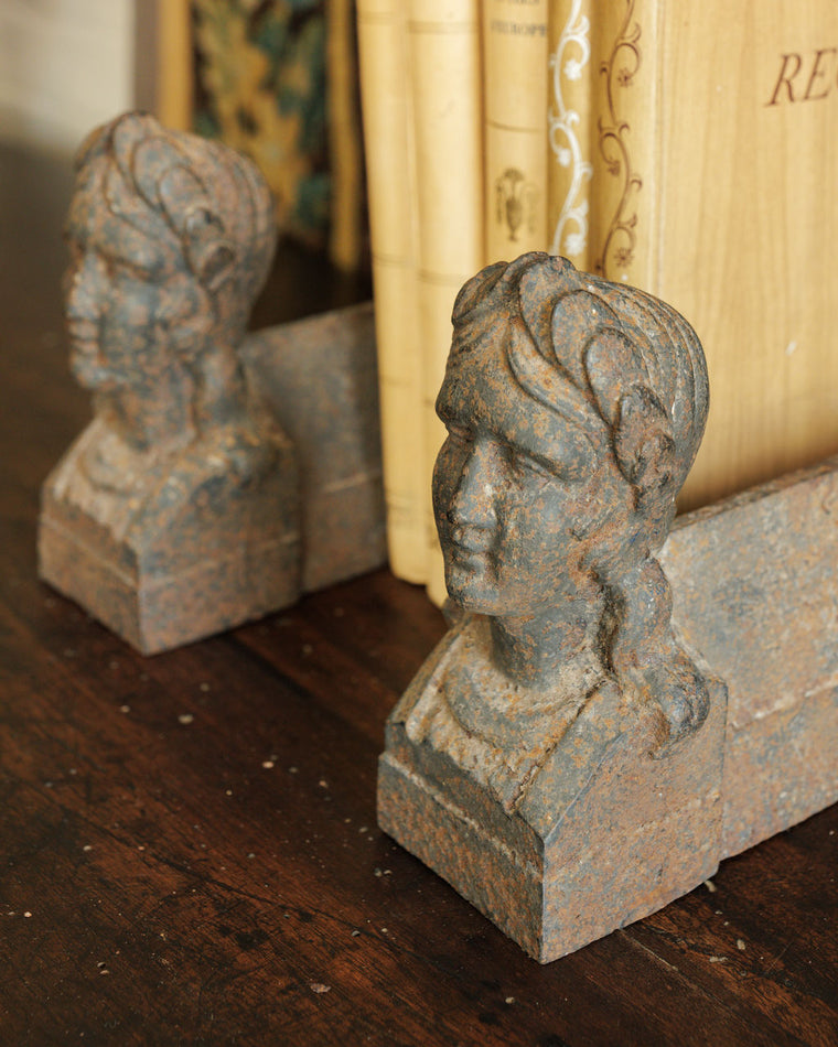 Fireplace Cast Iron Bookends - Mademoiselle