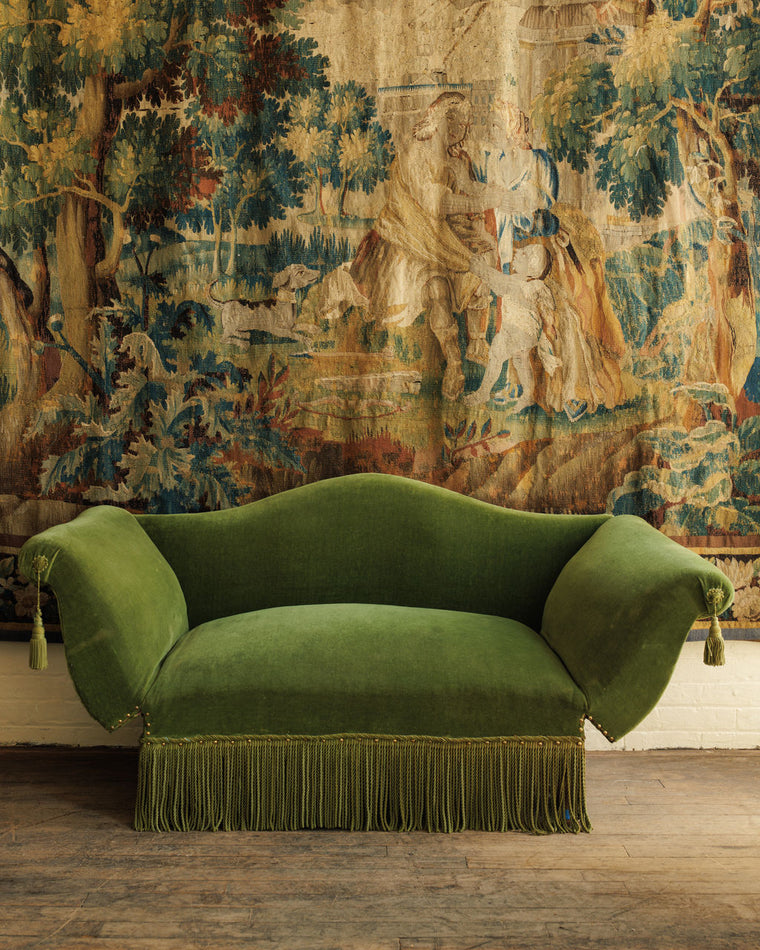 Green Velvet Fainting Sofa