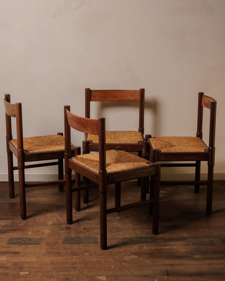 Midcentury Rush Chairs - Set of 4