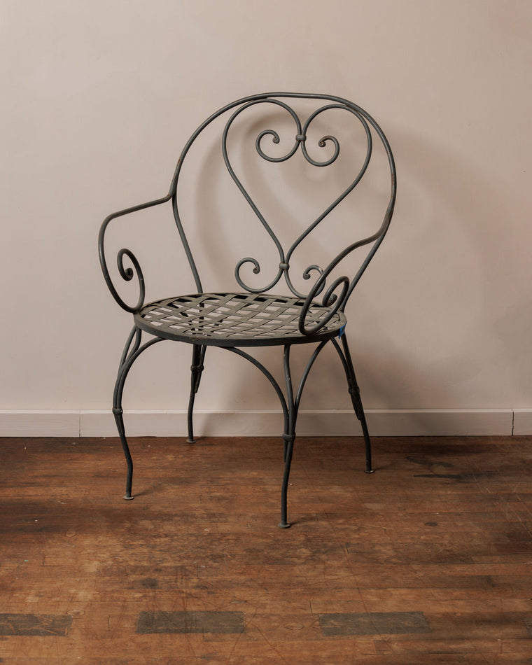 Weathered Black Vintage Garden Armchair