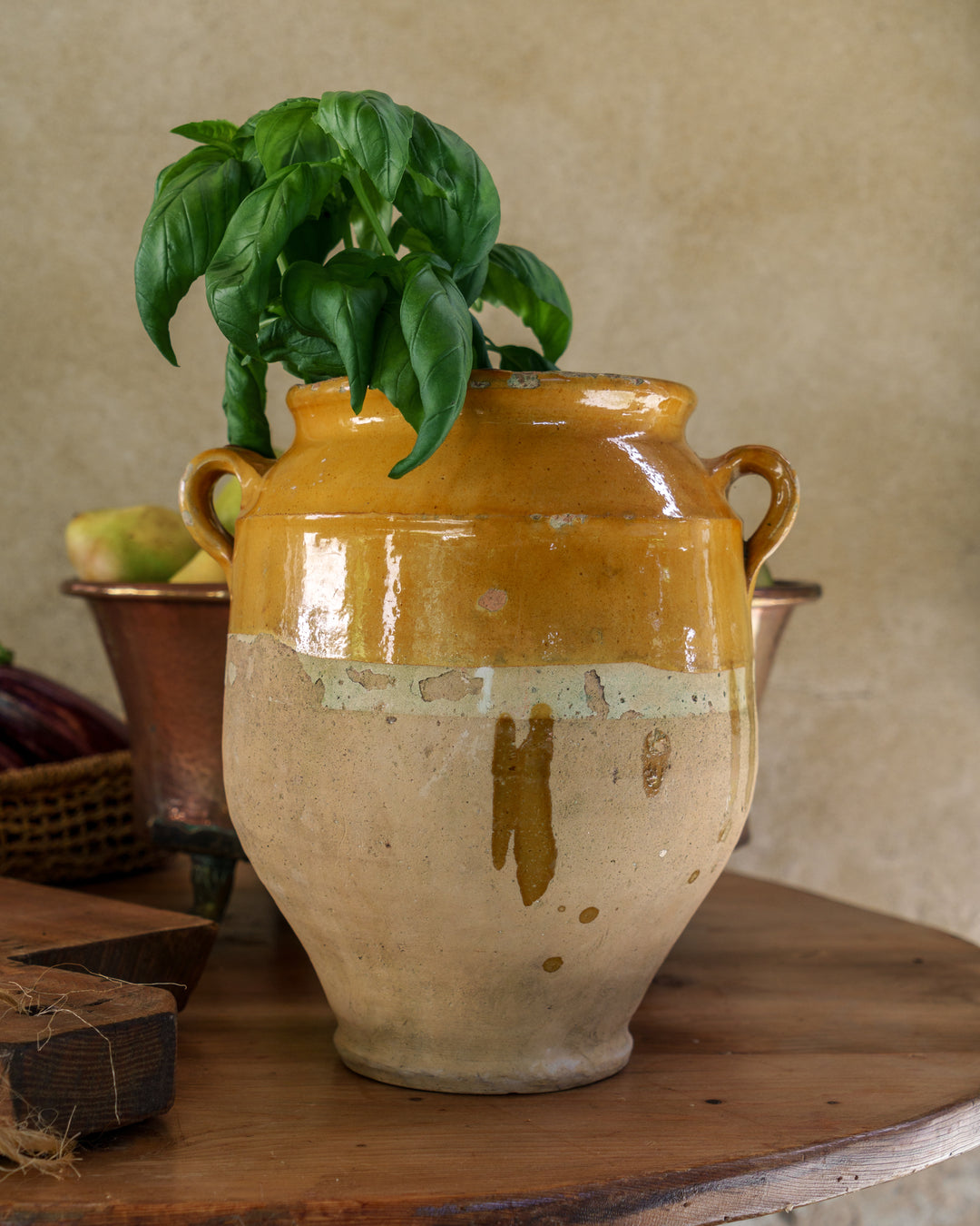 Ochre Drip Confit Pot