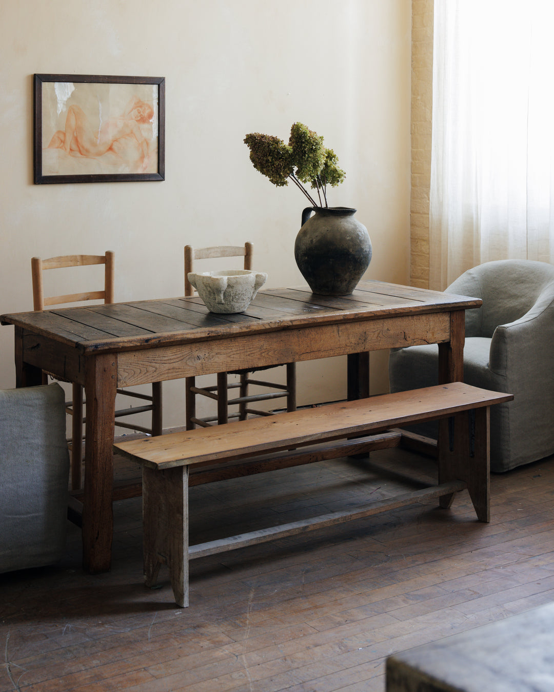 19th c. Sliding Top Farm table