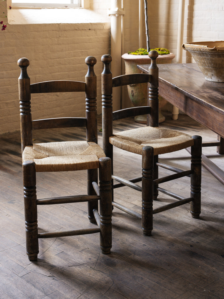 French Rush Dining Chair in the Style of Charles Dudouyt
