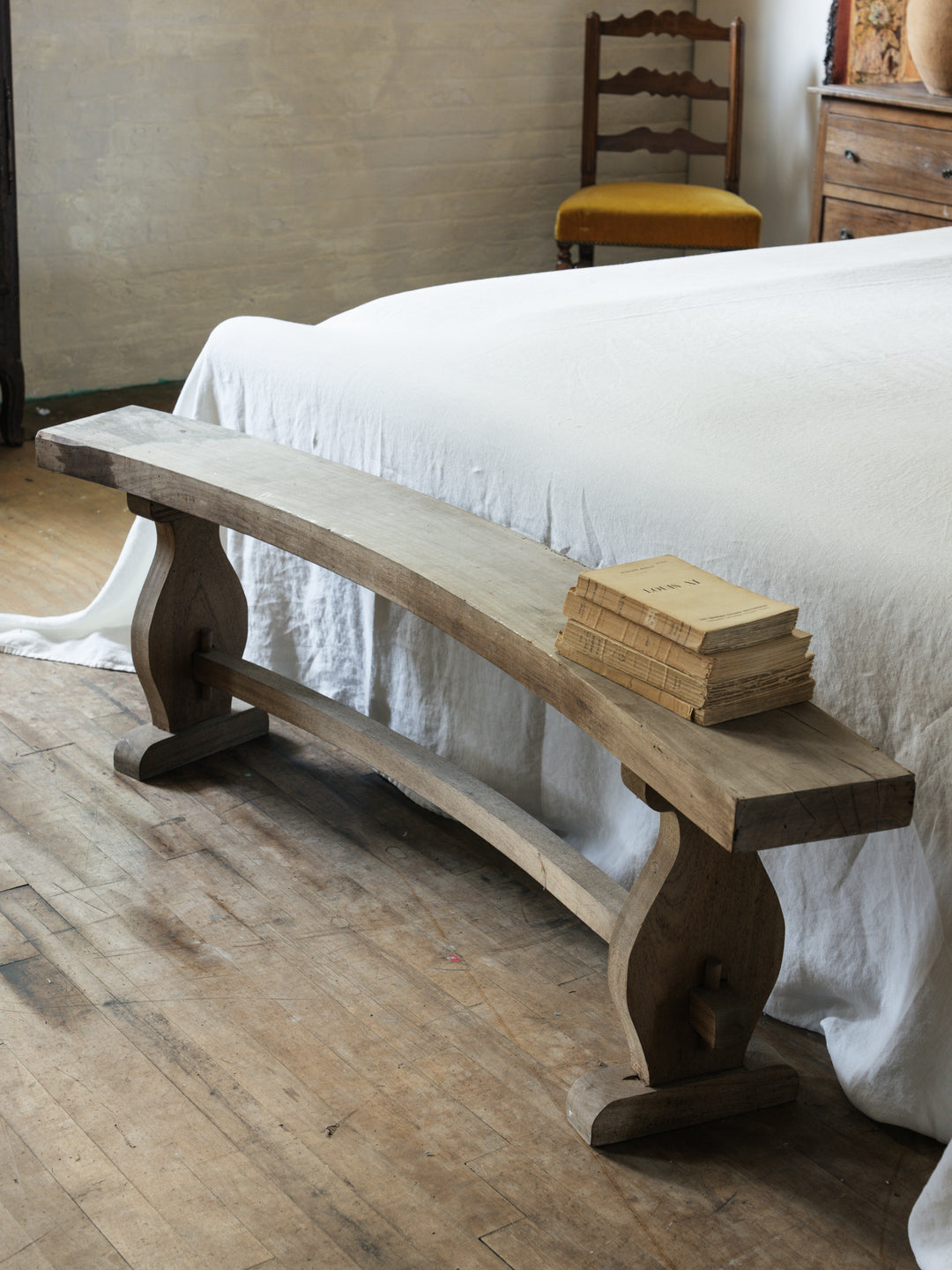 Curved Wood Bench